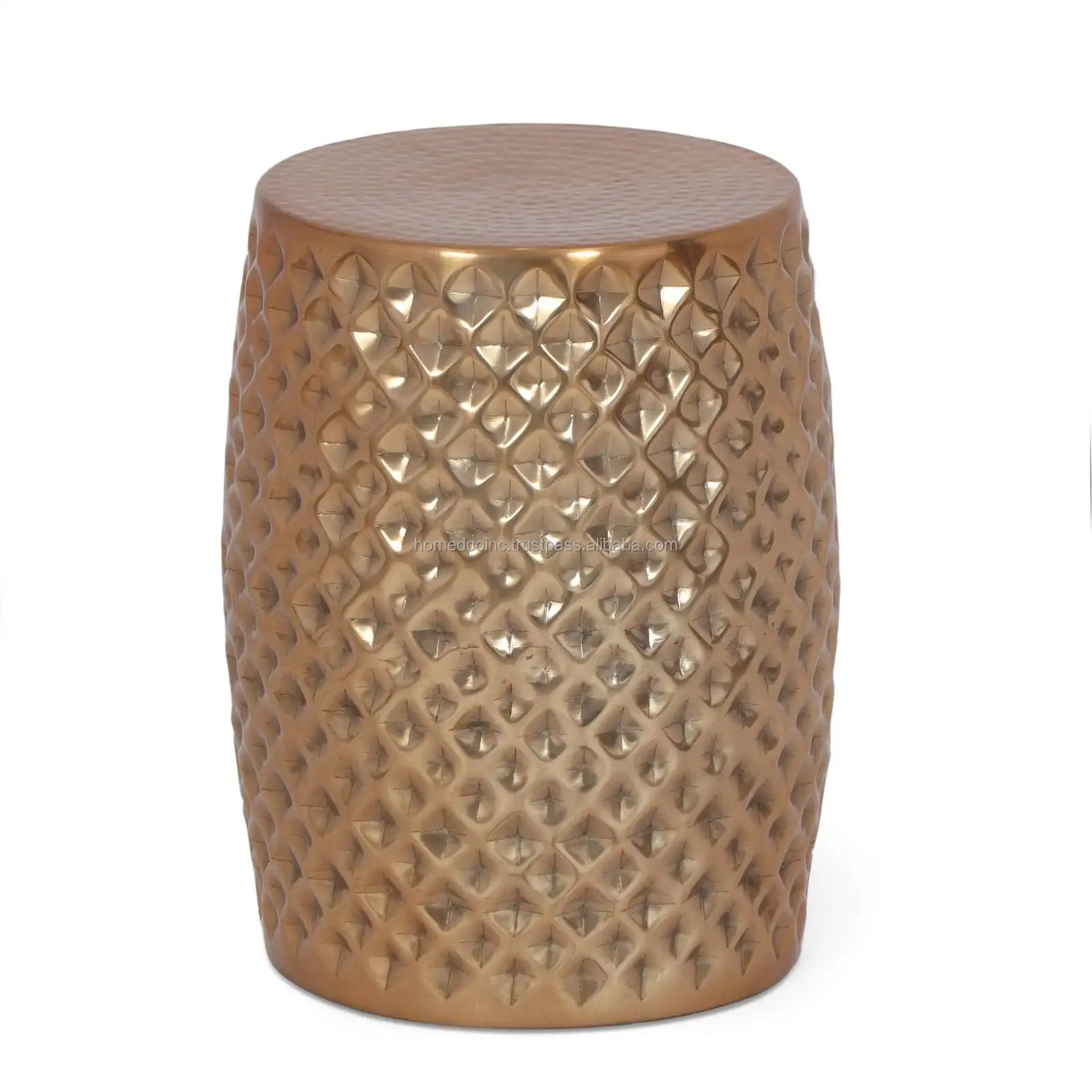 Premium Quality Metal Drum Barrel Shape Stools Hammered bar stools Side Table Customized End Table Furniture For Home Decor