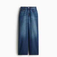 Jean en denim Bleecker pour femme, coupe mi-large, décontractée, couleur unie, style vintage, mode urbaine, été, boutonné, respirant