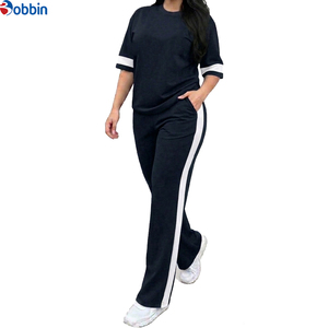 Ensemble de survêtement décontracté pour femme, haute qualité, coupe régulière, manches courtes, taille élastique, streetwear d'été, 2 pièces - Product Image 6