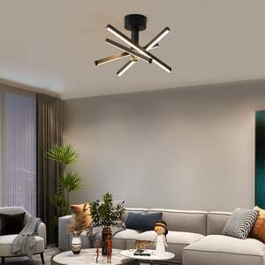 12-Inch Modern LED <b>Ceiling</b> <b>Light</b> with Geometric Starburst Design Black Finish for Living Room Bedroom or Hallways - Product Image 5