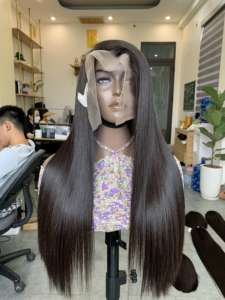 Os Straight Fringe Perruque Couleur Personnalisée Remy Cheveux pour les Femmes avec Premium Quality Bundles Highlight Caractéristiques - Product Image 4