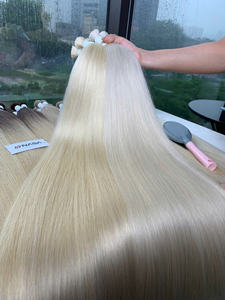 Extensiones de Cabello Humano Vietnamita 100% Real # 60 # 613 # 60ash # Cabello de Color Platino, Precio de Fábrica, Cutícula Completa Alineada - Product Image 6