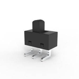 Interruptor Deslizante de Alta Corriente SPDT de Ángulo Recto XKB Connection SS-12M12G5, 6A 120V 13.2x7.2mm, Actuador Negro, ROHS - Product Image 1