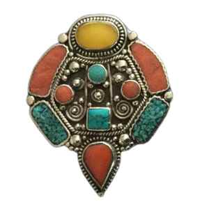 Colgante de Flor Chapado en Plata de Aleación con Coral, Estilo Hip Hop Único, Hecho a Mano en Nepal, Unisex, de Asthamangal Gift & Craft - Product Image 5