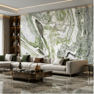 Próximamente en SOON CERAMIC: Losa Grande de Calcita VERDURE WAVE 2, Precio Directo de Fábrica, Pulida, Moderna, Ecológica, Diseño 3D, Rajasthan - Product Image 1