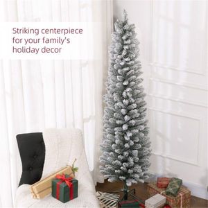 Albero di Natale Artificiale di Lusso in Pino Pre-Illuminato di Alta Qualità, 1,8 m, con Supporto Pieghevole, Ornamenti in PET e PVC per Esterni - Product Image 6