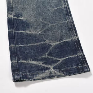 Pantalon évasé vintage de haute qualité pour homme, coupe ample, jambe large, en jean bleu délavé, style streetwear, design baggy, hiver - Product Image 5