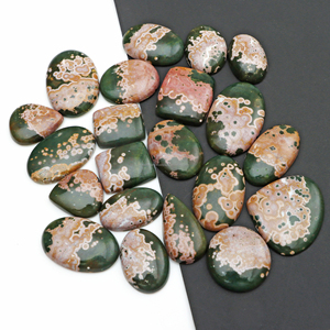 Gema de Jaspe Oceánico, Corte Facetado, Cabujón de Diseño, Jaspe Natural Semiprecioso, Lote de Gemas Sueltas para Joyería de Diseño - Product Image 5