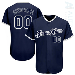 Custom Baseball Jersey Striped <b>White</b> Blue Unisex Short Sleeve Button Front Breathable Polyester Adult Team name - Product Image 6