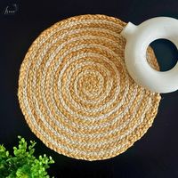 Sets de table ronds faits à la main en jacinthe d'eau tressée, écologiques, vintage, traditionnels, luxueux, modernes, à motifs floraux, pour mariage et repas à la maison
