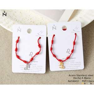 Tobillera Angelina Leo Star con Cordón Rojo y Dije de Acero Inoxidable, Joyería de Moda para Mujer, Regalo, Estilo Constelación de Moda - Product Image 4