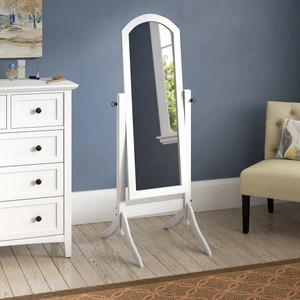 Espejo de pie con marco blanco y base, diseño minimalista, perfecto para habitación personal y uso diario, espejo de la India - Product Image 4