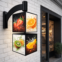 Boîte à lumière verticale rotative en aluminium personnalisée, résistante aux intempéries, pour restaurant, affichage mural extérieur, menu, affiche publicitaire, signalétique