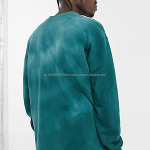 สเวตเชิ้ตแบบสวมหัวมีฮู้ด2โทนสีเขียวอ่อนกรดไหลลงไหล่มีโครงคอแบบผูกคอสำหรับผู้ชายฤดูใบไม้ร่วงตามสั่ง - Product Image 4