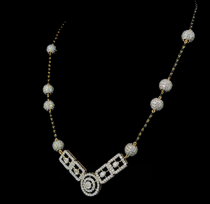 Collar de Diamantes Geométricos de Lujo Cultivados en Laboratorio en Oro, Cadena de Bolas de Diamantes de Diseño, Joyería Fina para Mujer - Product Image 2