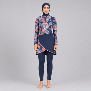 <b>Top</b> Quality Modest Burkini Set For Women Full Coverage Muslim Swimwear Quick Dry Breathable Custom Logo Wholesale Burkini Set - Product Image 1