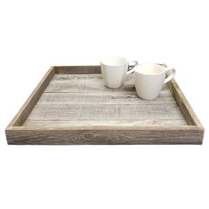 Bandejas cuadradas de madera para servir té de aspecto Premium, duraderas y elegantes, perfectas para Resorts, cafeterías y platos de servicio de comida rápida - Product Image 1