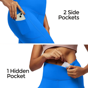 High Waist Full Length Yoga <b>Leggings</b> <b>With</b> <b>Pockets</b> Seamless Stretch Spandex Polyester Women's Fitness Pants - Product Image 6
