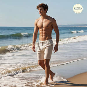 Pantalones cortos casuales de último diseño para hombre hechos de algodón de lino pantalones cortos perfectos para hombres verano 2025 para casual, ropa de playa y ropa de calle - Product Image 1