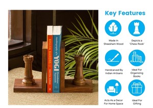 Sujetalibros de Madera Hechos a Mano para Estantes, Decorativos, para Hogar, Oficina o Biblioteca - Product Image 6