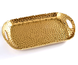 Plateau de service contemporain en aluminium aux lignes épurées pour une présentation élégante des aliments - Product Image 5