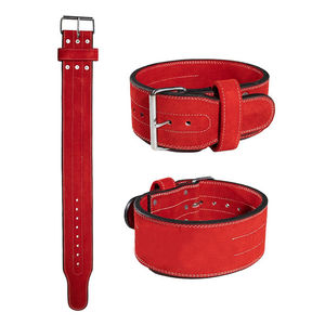 Cinturón de Fitness de Cuero Rojo Personalizado de Venta Caliente, Cinturones de Levantamiento de Pesas de Cuero, Diseño con Servicio OEM - Product Image 2