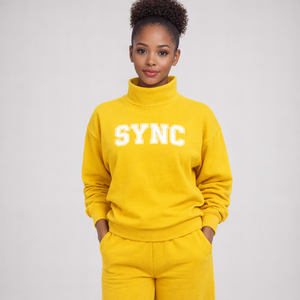 Sweat-shirt à col montant pour femme, nouveau style, manches longues, automne-hiver, logo personnalisé sur le devant, respirant, en polaire écologique - Product Image 4