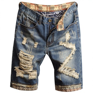 Pantalones Cortos de Mezclilla Transpirables Personalizados para Hombre, de Verano, a la Moda, Rotos, de Corte Recto, de Cintura Media, Estilo Vintage, Desgastados - Product Image 6