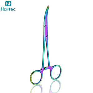 Ensemble de pinces de pêche en titane arc-en-ciel avec étui en cuir, pinces hémostatiques à mâchoires courbées et droites, extracteur d'hameçons profonds, équipement de pêche - Product Image 2