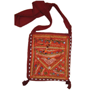 Boho Main India Ethnic Johla Designer Shoulder Strap Embroidery Ethnic Bag Handmade Geometric Pattern Purse Traditional Bohemian - Product Image 2