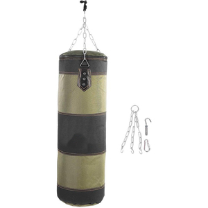 Saco de boxeo de cuero PU mate, largo, vacío, de alta resistencia, con cadena de suspensión reforzada y anclaje de estabilidad inferior, precio mayorista - Product Image 1