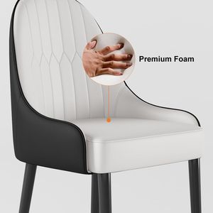 Darg serie Set di 2 moderne sedie da pranzo bianche e nere con rivestimento in pelle sintetica - Product Image 4