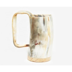 Tasses en corne naturelle à prise en main facile, écologiques, style vintage, impression de logo personnalisée pour whisky et bière - Product Image 4