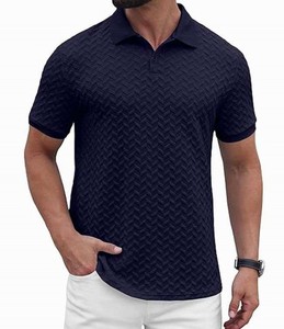 Chemise Homme Tricotée à Manches Courtes avec Logo Personnalisé sur le Devant, Texture Unie, Col Golf, Polyester/Coton, Séchage Rapide - Product Image 5