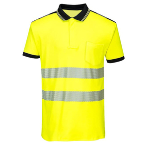Camiseta Polo Reflectante Amarilla de Alta Visibilidad, Ropa de Trabajo para Hombre, Uniforme de Seguridad, Material de Poliéster - Product Image 3