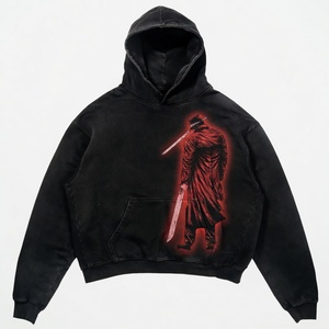 Sudadera con capucha extragrande personalizada con estampado gráfico y acabado lavado al ácido, 100% algodón, estilo urbano, unisex. - Product Image 2