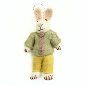 ตุ๊กตากระต่ายตกแต่งอีสเตอร์แบบแขวน พร้อมไข่สไตล์การ์ตูน งานฝีมือถักทอสำหรับตกแต่งอีสเตอร์ - Product Image 3