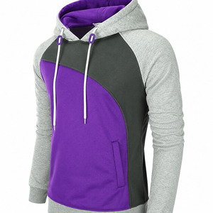Sweat à capuche pour homme, coupe classique, patchwork tricoté, style décontracté, vêtement d'hiver, 100% coton, molleton épais - Product Image 4