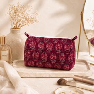 Ensemble de trousses à cosmétiques à imprimé floral bohème avec fermeture à glissière, sacs de rangement portables en trois tailles, sac de voyage de grande capacité - Product Image 2