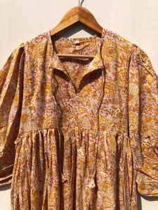 Vestido de Gasa con Estampado Floral en Algodón, Cuello Profundo, Midi, Directo del Mayorista, Ropa de Dormir para Mujer al Mejor Precio - Product Image 2