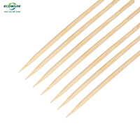 Brochettes en bambou pour kebabs, manche long, pour barbecue au gaz, 3 mm d'épaisseur, rondes, robustes, haute qualité, prix abordable