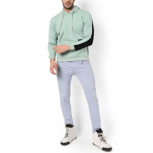 Sudadera con Capucha para Hombre, Color Verde Claro, Corte Regular, Color Sólido, Forro Polar Ligero, Poliéster/Algodón, Estilo Casual, Diseño con Bolsillos, Invierno - Product Image 4