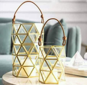 Linterna de Metal y Vidrio con Acabado Antiguo, Candelabro Marroquí para Boda, Jardín, Decoración del Hogar, Soporte de Vela - Product Image 2