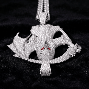 Collar de Plata con Colgante de Guadaña de la Muerte de Lujo, Estilo Hip Hop, Personalizado, con Moissanita Iced Out, Venta al por Mayor - Product Image 5