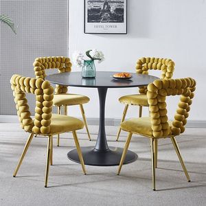 Set di 2 Sedie da Pranzo Moderne e Confortevoli con Gambe in Tubo di Ferro e Morbidi Cuscini, Schienale Pratico per Sala da Pranzo, Soggiorno, Caffè - Product Image 6