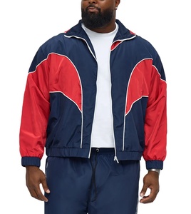 Custom Nylon Tracksuit Men Patchwork Lightweight Jacket and Oversized Track Jogging Pants Zip Windbreaker Premium Tracksuit - Product Image 1