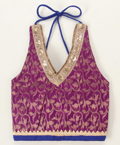 Twisha Ensemble Lehenga Choli pour Filles, Haut sans Manches Brodé Ethnique en Brocart Orné et Imprimé, Robe d'Été pour Fête de Mariage, Violet Rose - Product Image 2