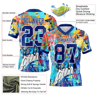 Camiseta de Fútbol Premium Blanca Real, Malla 3D con Impresión por Transferencia de Calor, Manga Corta
