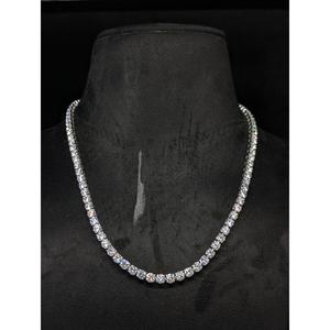 Luxury VVS Moissanite Diamond <b>Iced</b> <b>Out</b> Tennis <b>Chain</b> Necklace 925 Sterling Silver Custom Plated Hip Hop Jewelry By Trisha Jewels - Product Image 1