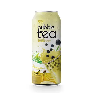 Best Selling Milk Tea from Vietnam Bubble Tea with Tapioca Pearls with 500ml Can Banana Flavor